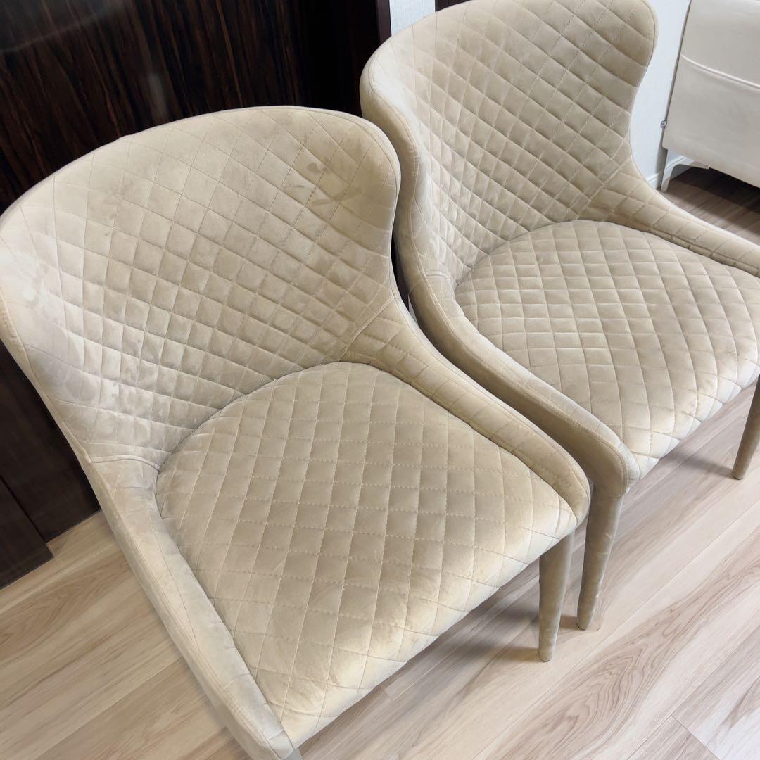 モーダエンカーサ■BANQUET バンケット チェア ベルベット調　グレージュ