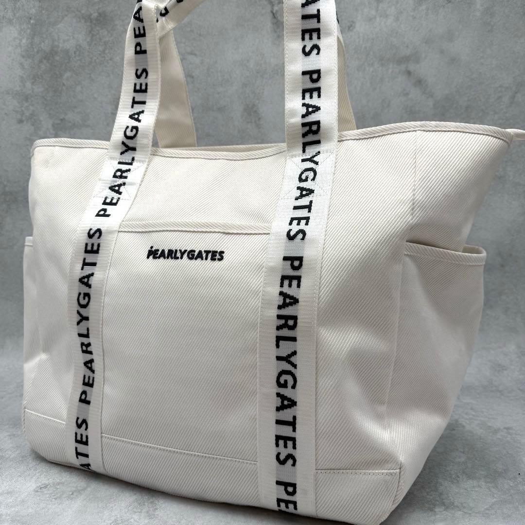 美品✨PEARLY GATES ロッカーバッグ 大型 ロゴ 大容量 白