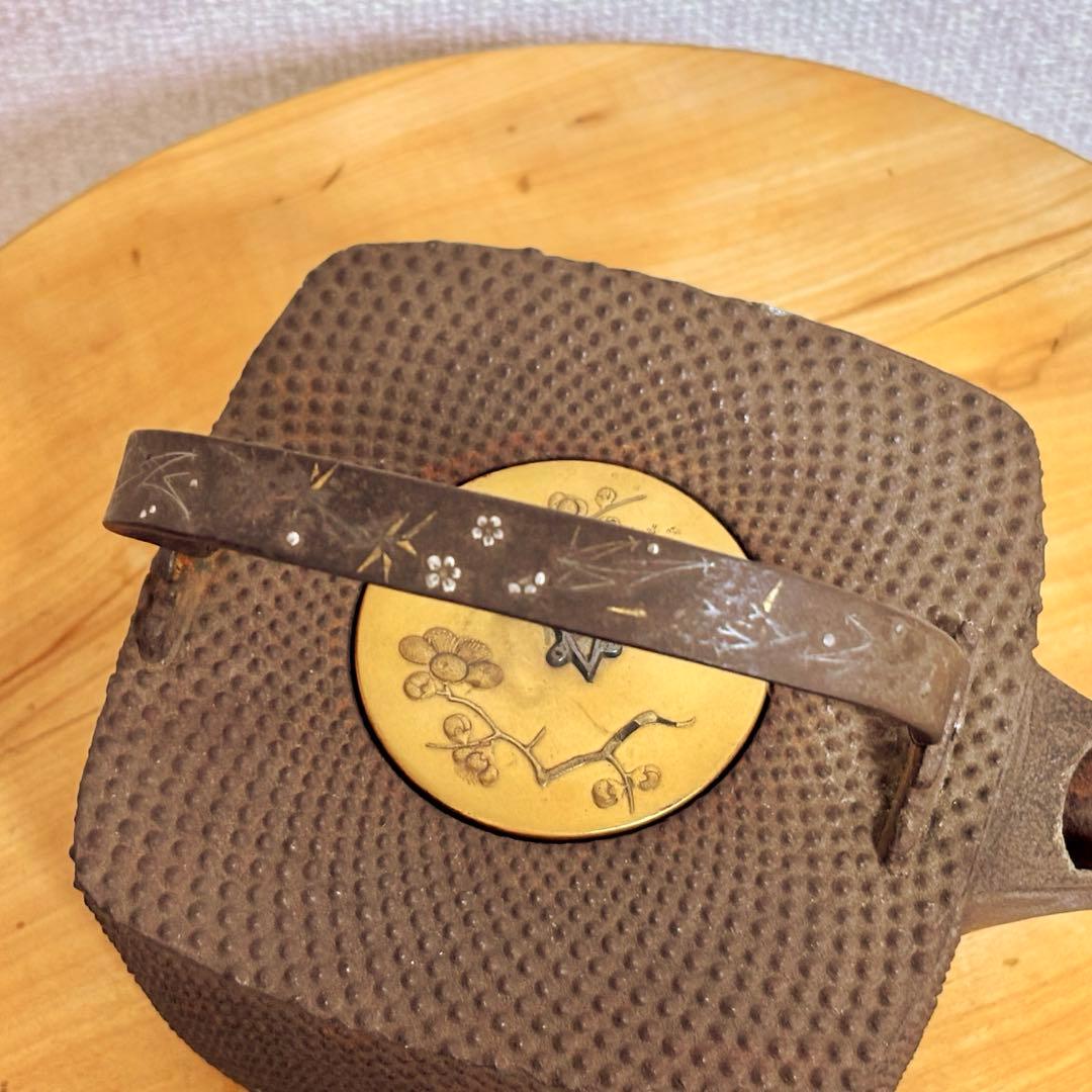 鉄瓶・銚子・燗鍋・茶道具　金銀象嵌鉉　金蒔絵蓋　霰地紋　明治〜江戸時代　京都