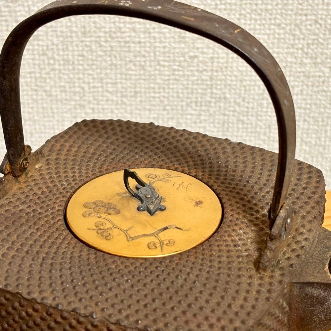 鉄瓶・銚子・燗鍋・茶道具　金銀象嵌鉉　金蒔絵蓋　霰地紋　明治〜江戸時代　京都