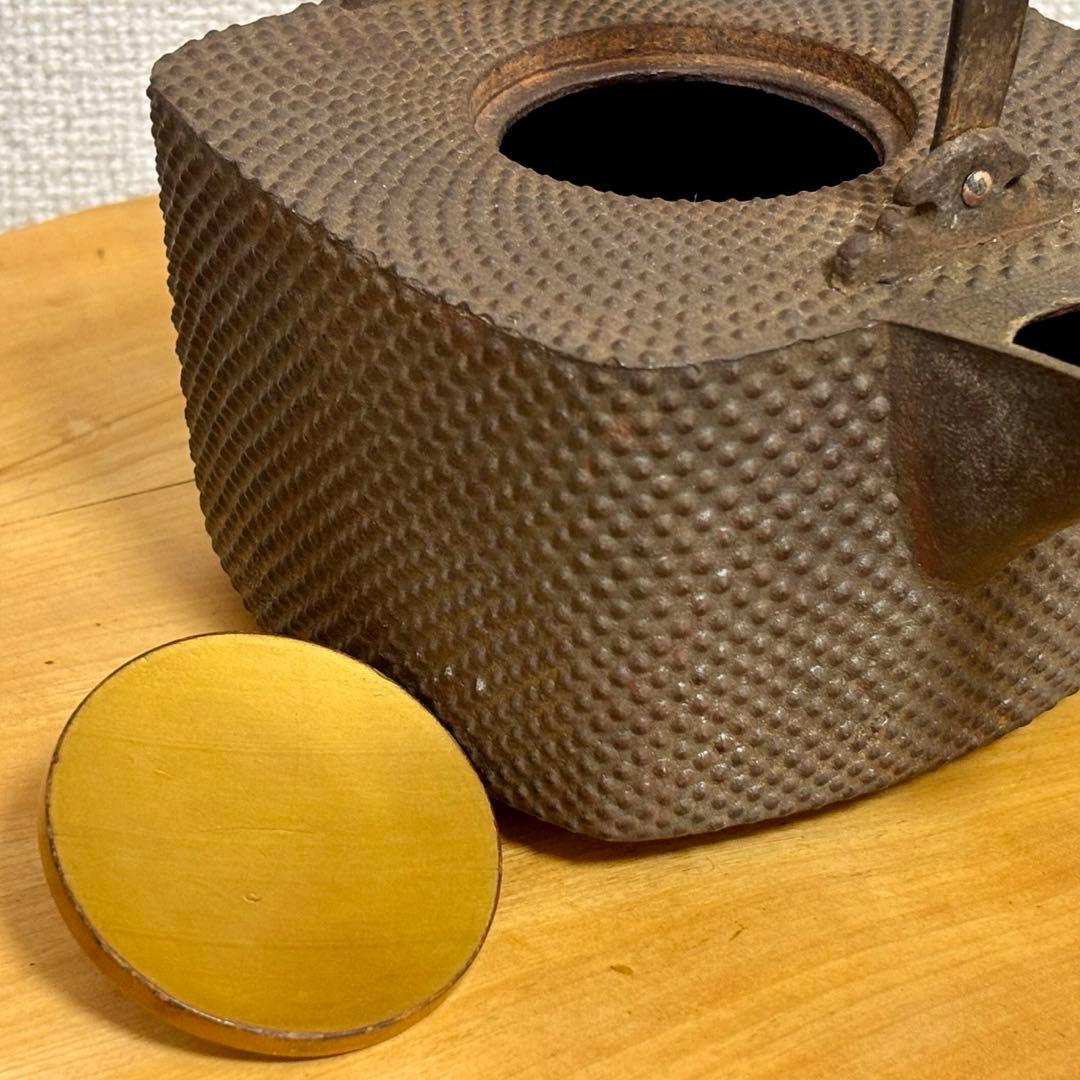 鉄瓶・銚子・燗鍋・茶道具　金銀象嵌鉉　金蒔絵蓋　霰地紋　明治〜江戸時代　京都