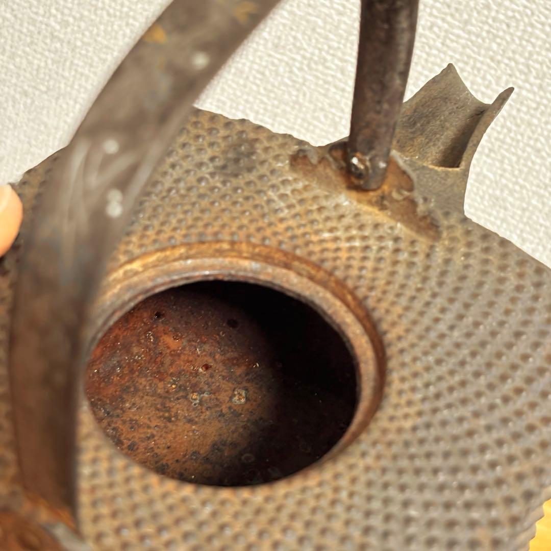 鉄瓶・銚子・燗鍋・茶道具　金銀象嵌鉉　金蒔絵蓋　霰地紋　明治〜江戸時代　京都