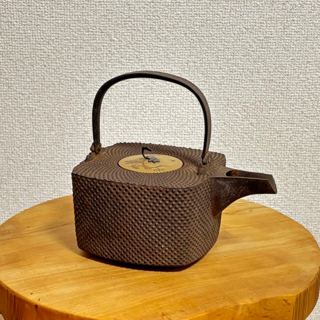 鉄瓶・銚子・燗鍋・茶道具　金銀象嵌鉉　金蒔絵蓋　霰地紋　明治〜江戸時代　京都