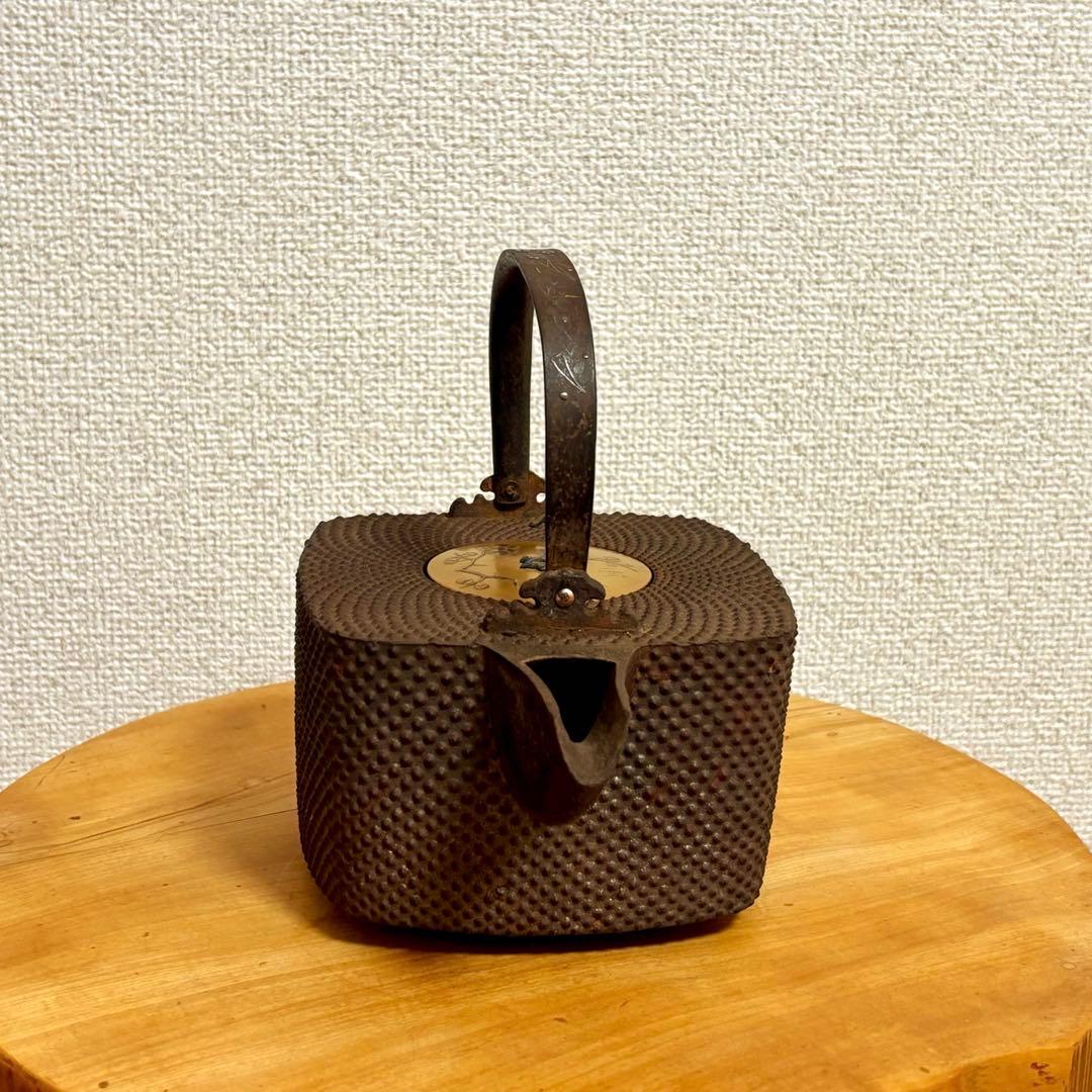 鉄瓶・銚子・燗鍋・茶道具　金銀象嵌鉉　金蒔絵蓋　霰地紋　明治〜江戸時代　京都