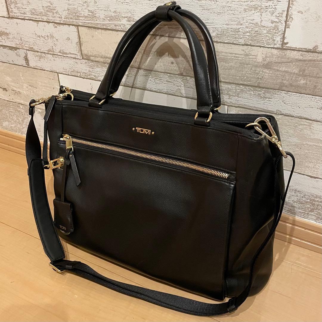 【美品】 TUMI トゥミ ハンドバッグ 2way レザー ショルダー ブラック