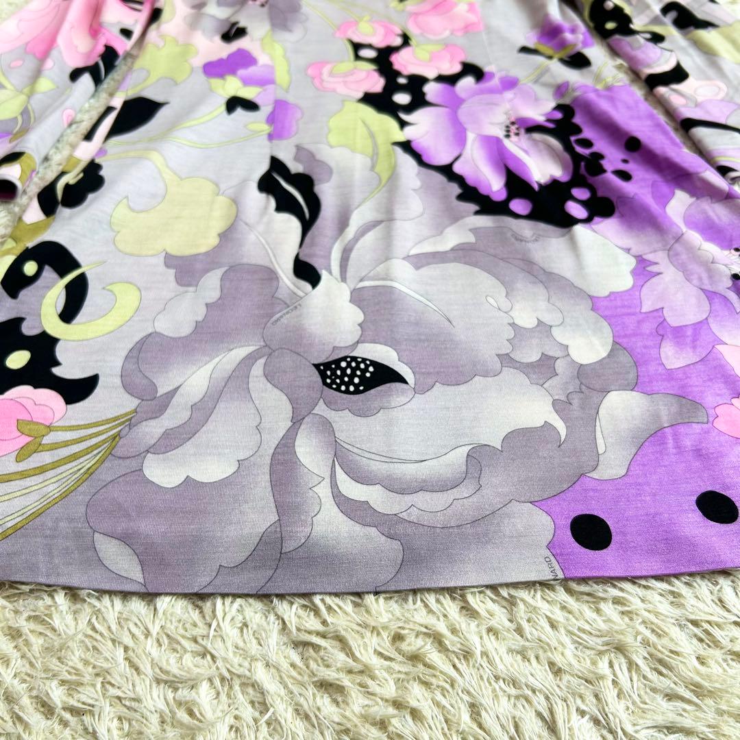 【極美品 LEONARD】 お花柄 上品 近年 チュニック ウール シルク M