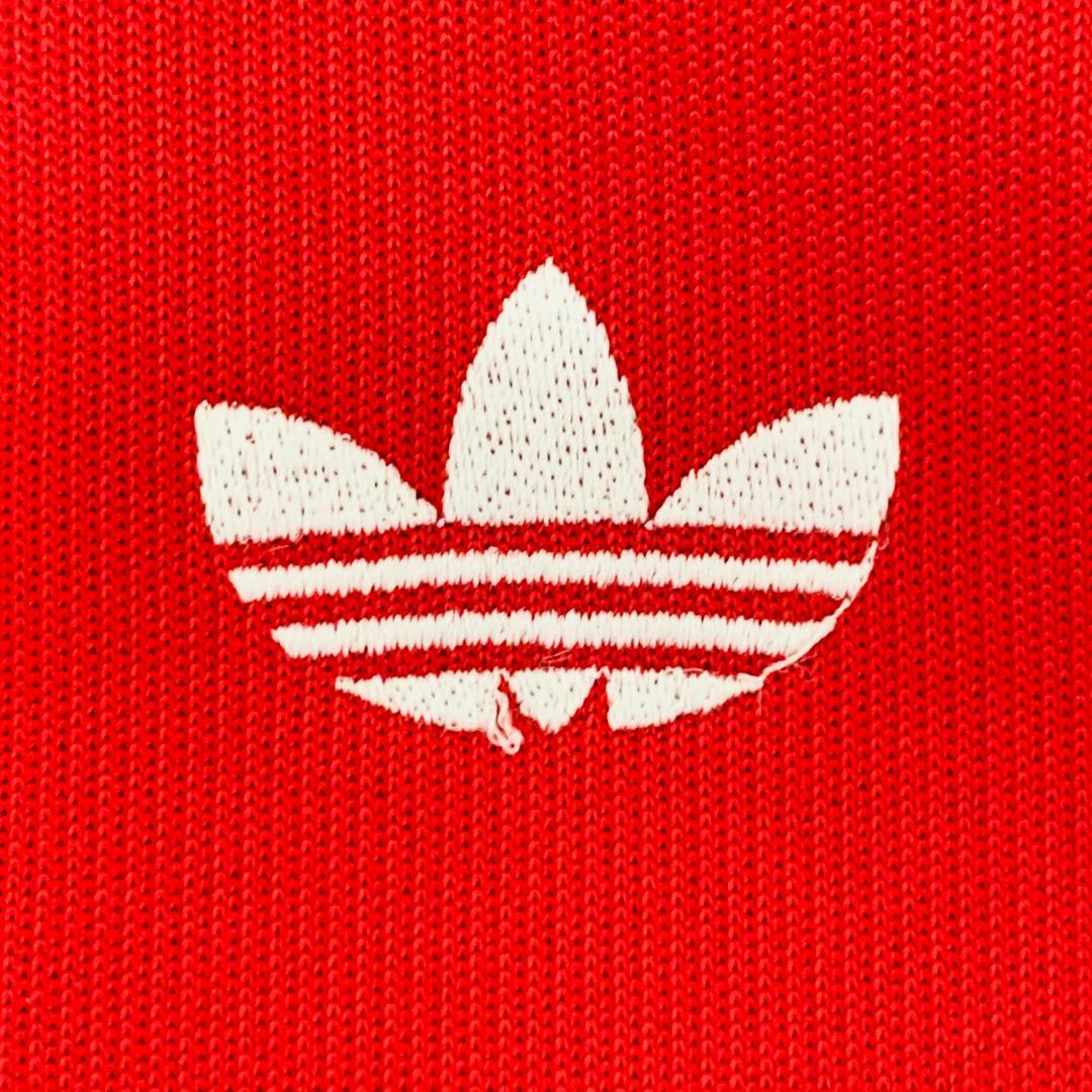 希少 保存◎ デサント製 adidas トラックスーツ 赤 日本製 70s後期