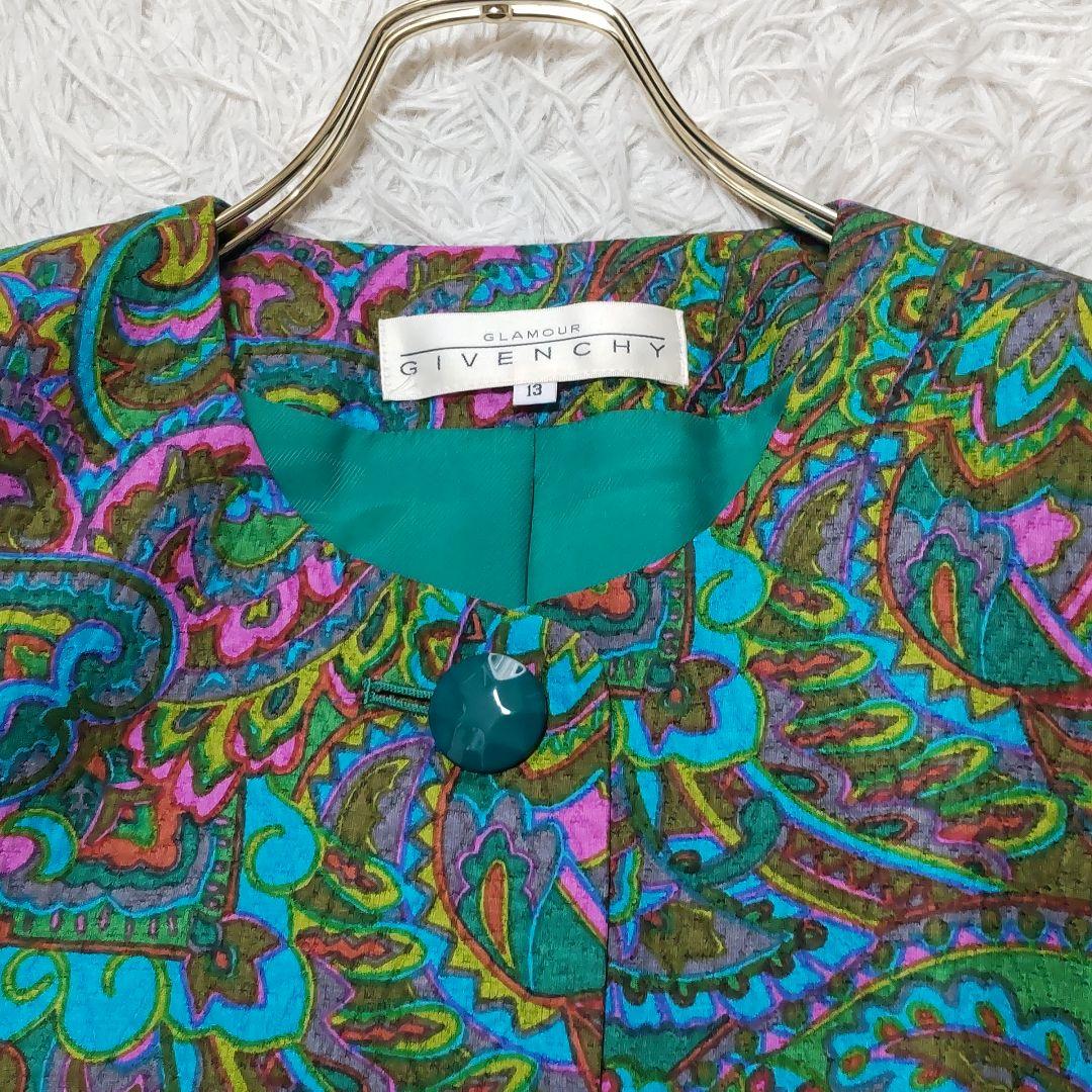 超美品 ミセス グラマージバンシィ　2L　シルク・ウール　ノーカラージャケット