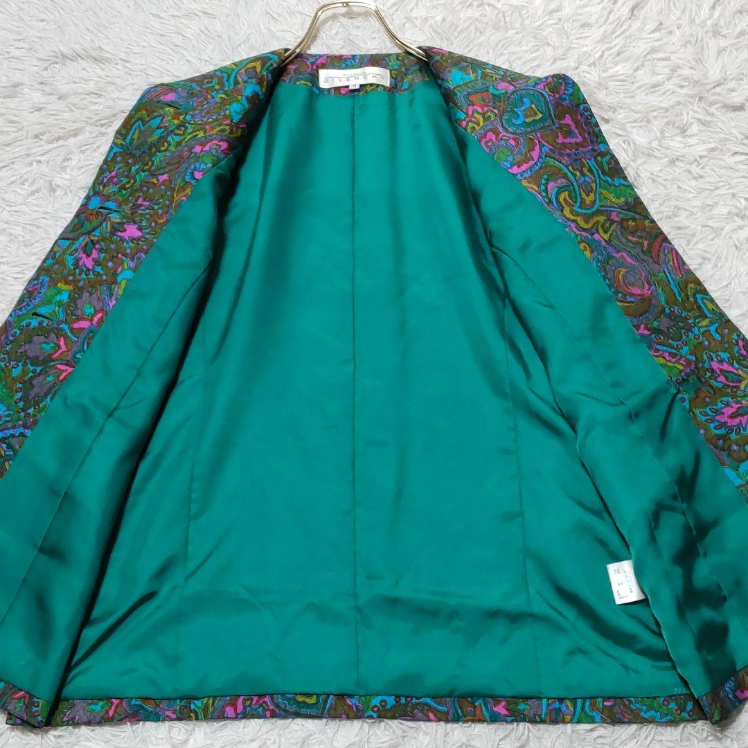 超美品 ミセス グラマージバンシィ　2L　シルク・ウール　ノーカラージャケット