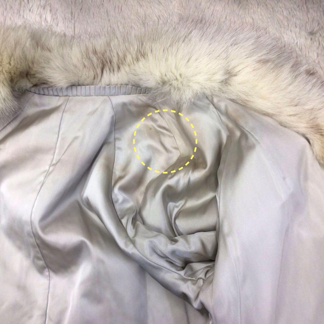 ミドルコート 毛皮コート フォックスファー アウター リアルファー オフホワイト