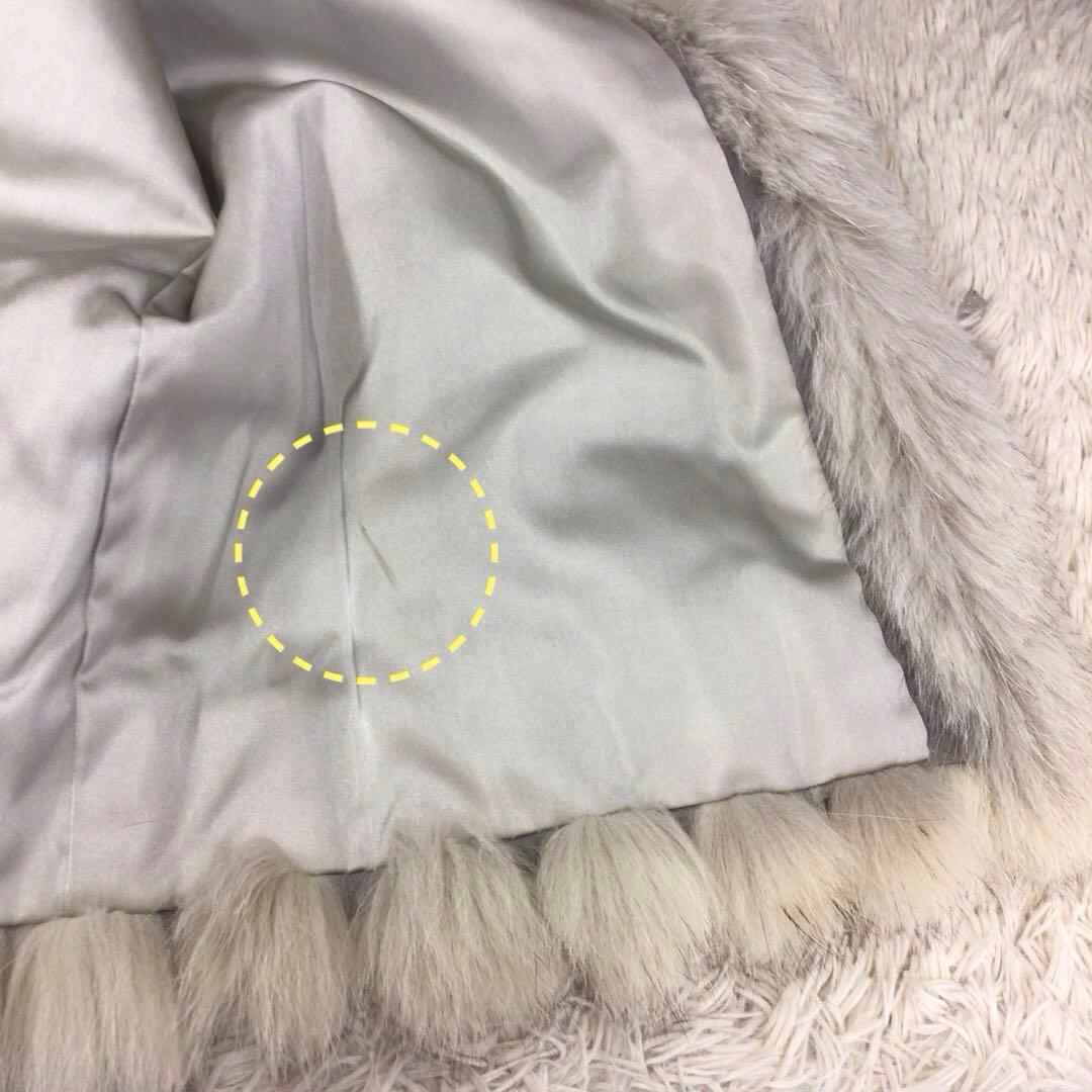 ミドルコート 毛皮コート フォックスファー アウター リアルファー オフホワイト