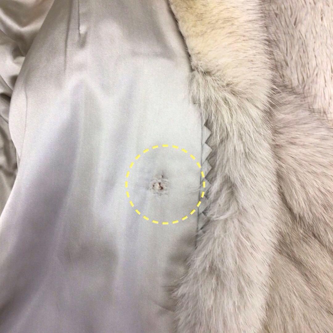 ミドルコート 毛皮コート フォックスファー アウター リアルファー オフホワイト