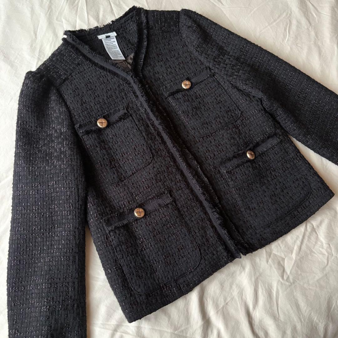 完売 極美品 Sov. ツイードノーカラージャケット 36 ダブスタ 神崎恵愛用