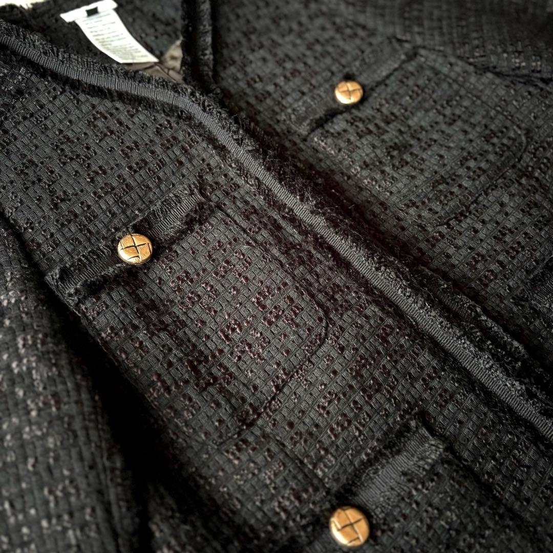 完売 極美品 Sov. ツイードノーカラージャケット 36 ダブスタ 神崎恵愛用