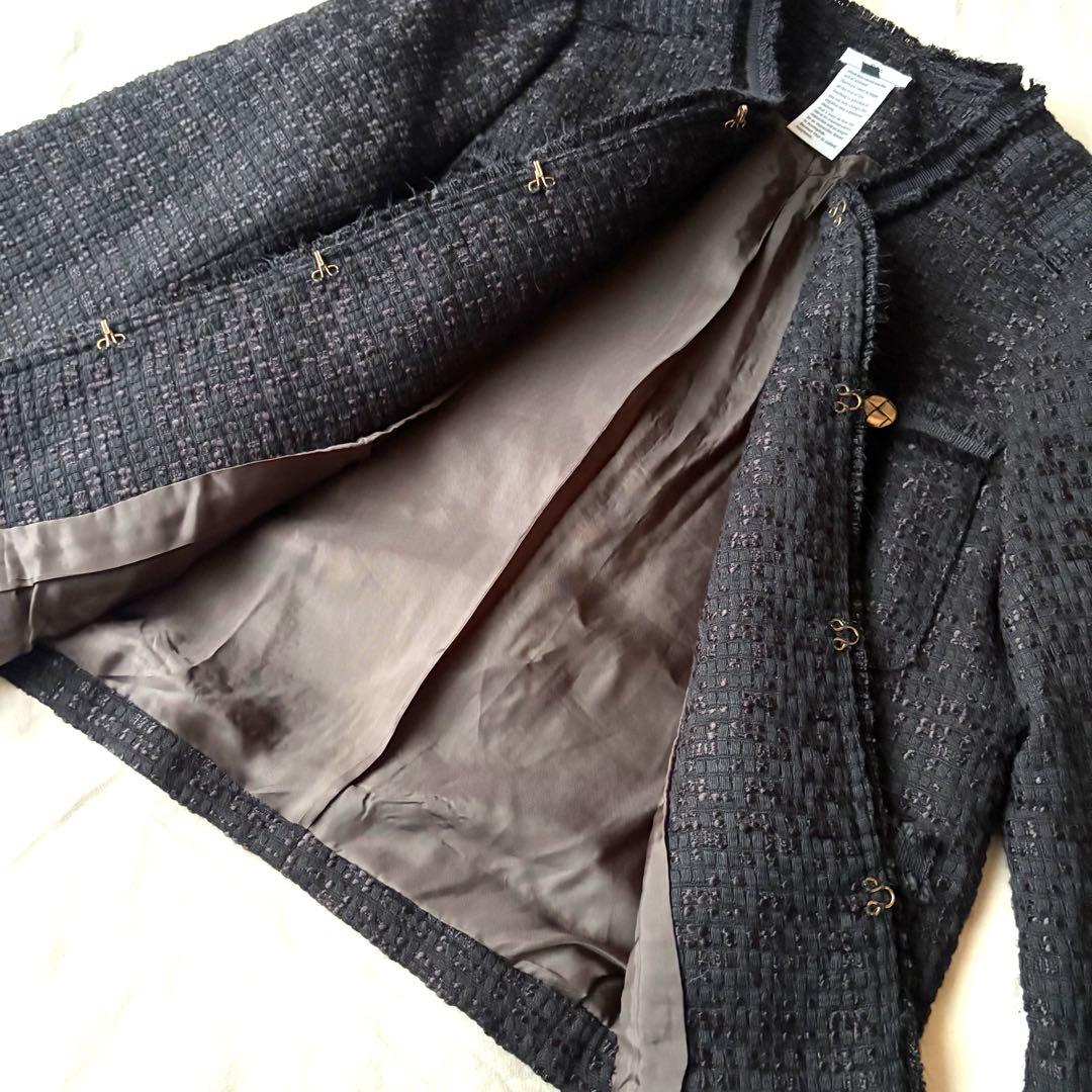 完売 極美品 Sov. ツイードノーカラージャケット 36 ダブスタ 神崎恵愛用