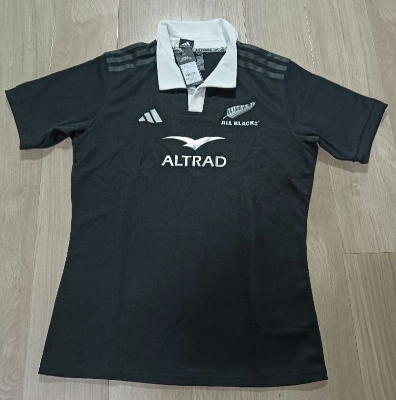 【新品未使用】公式商品adidas ALL BLACKS ラガーシャツ 黒