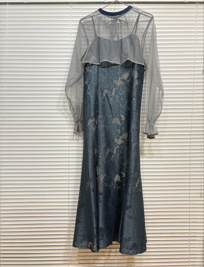 シフォンボレロセットメニーウエイドレス　ブルー　オケージョン　結婚式　お呼ばれ