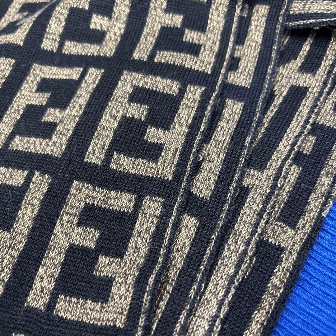 FENDI フェンディニットマフラー ズッカロゴパターン