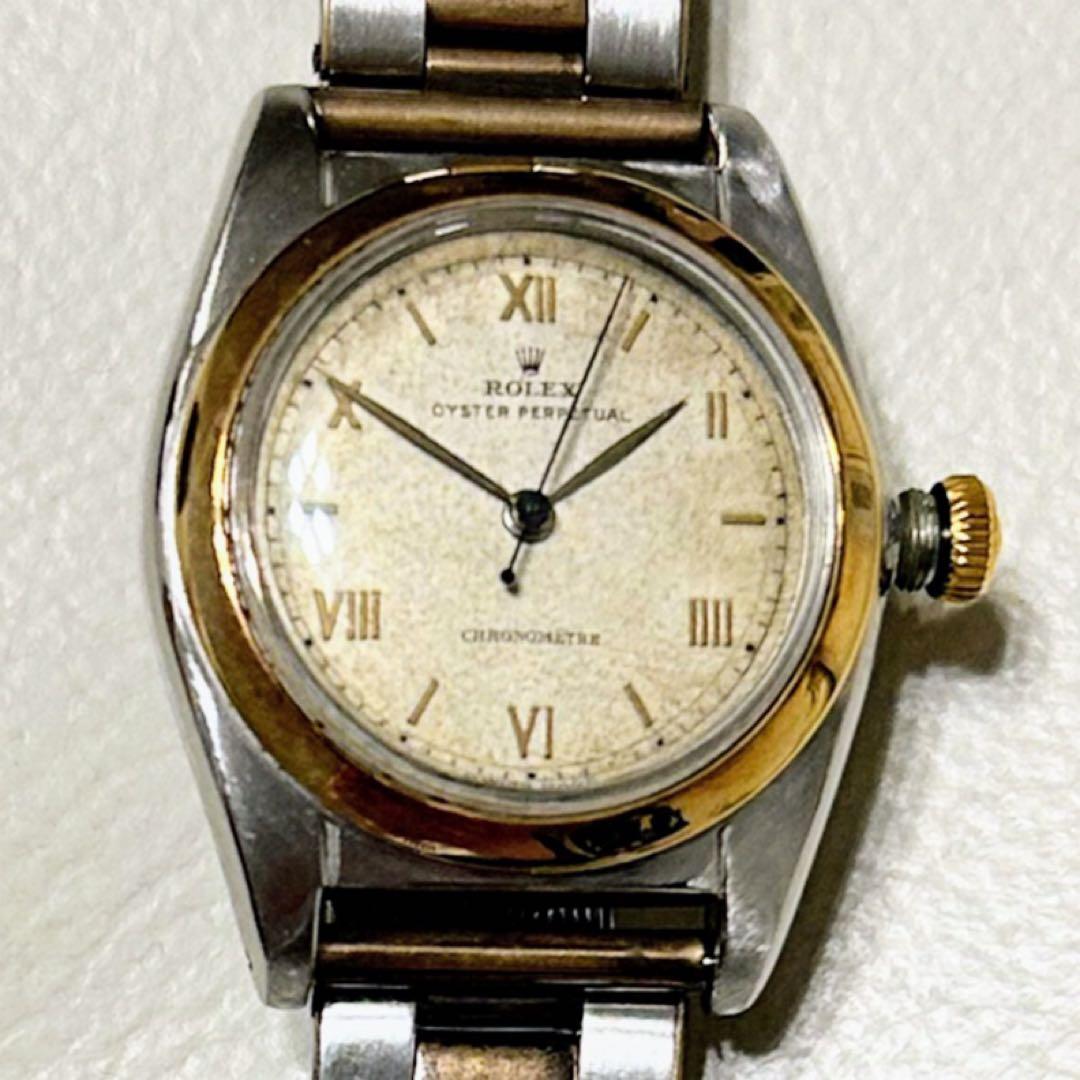 【希少】ロレックス バブルバック Ref.5010 1940年代製 コンビブレス