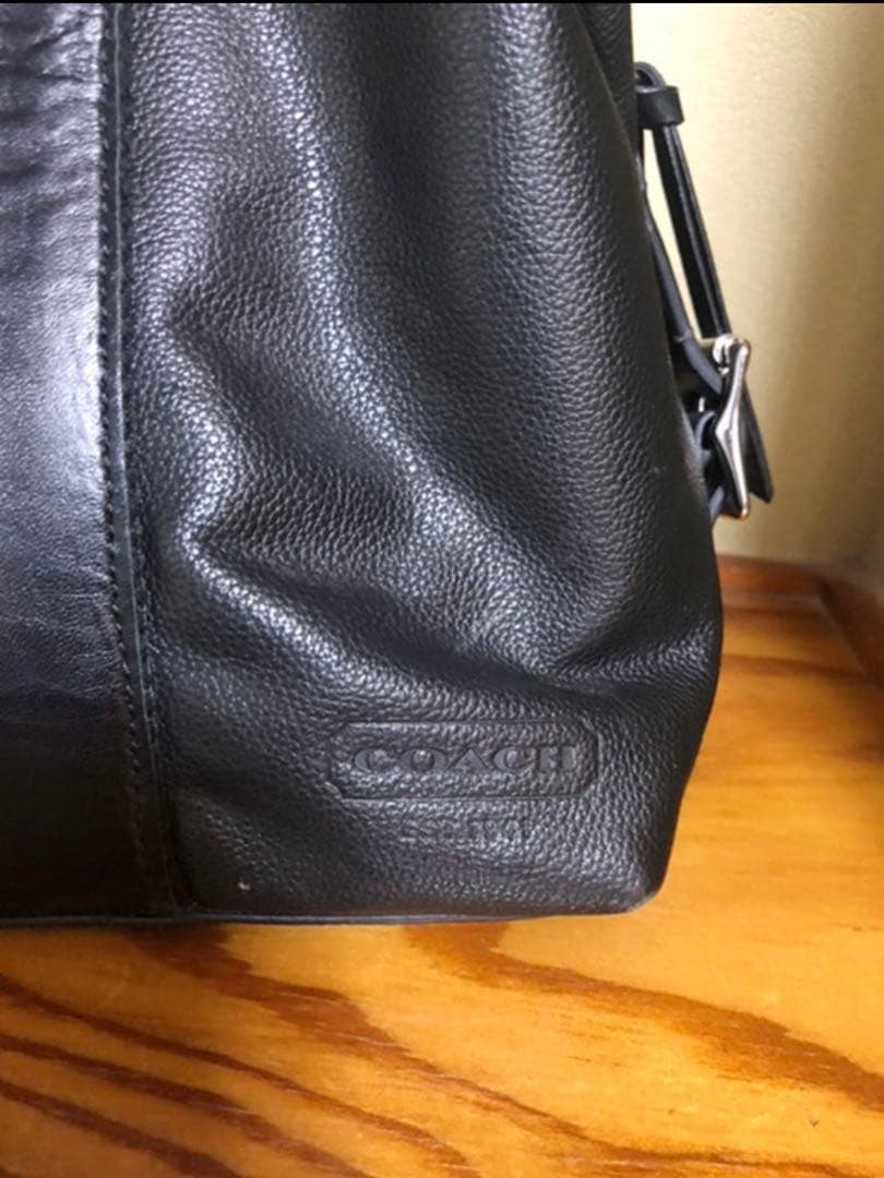 COACH レザーボストンバッグ 持ち手リペア済み ブラック 本革