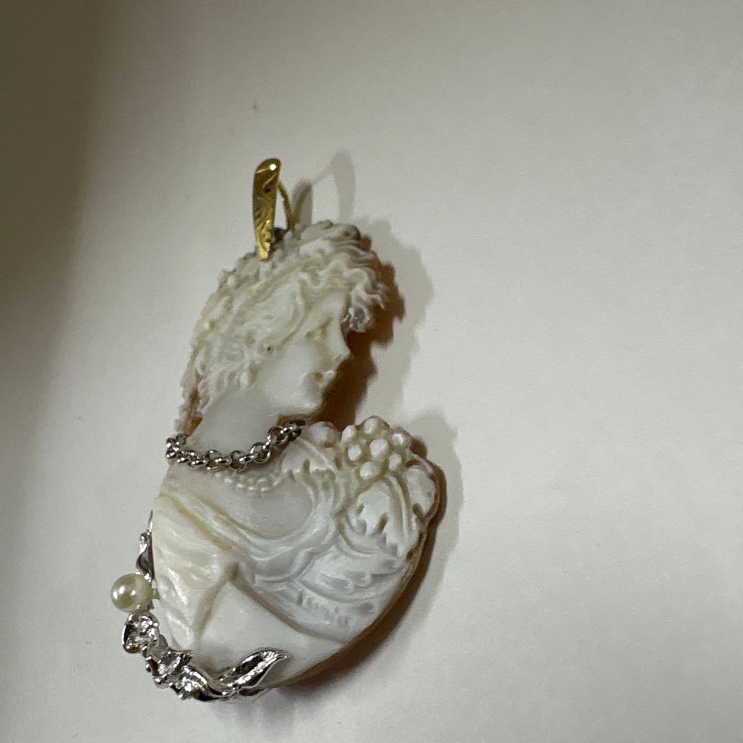 作家品 Ｋ１８ ＳＶ９２５ アコヤパール付き ペンダント