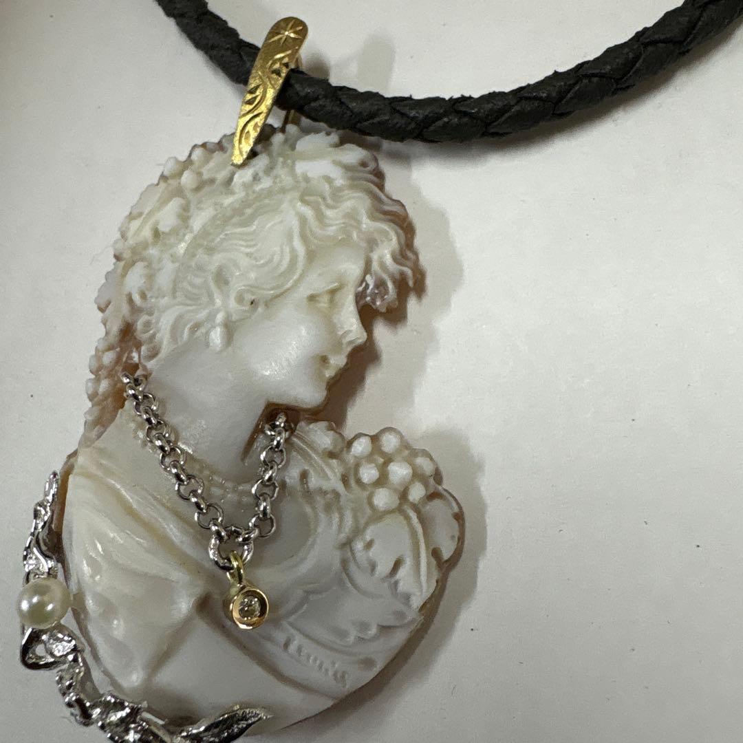 作家品 Ｋ１８ ＳＶ９２５ アコヤパール付き ペンダント