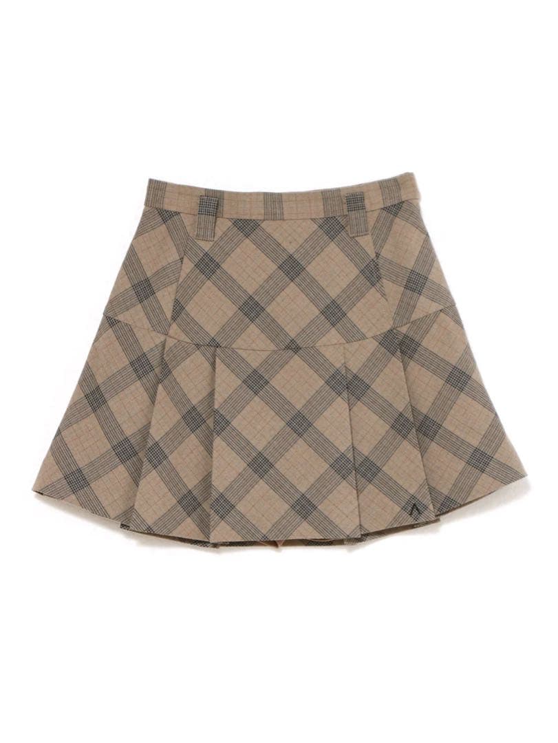 スカート Coco check mini pleats skirt S