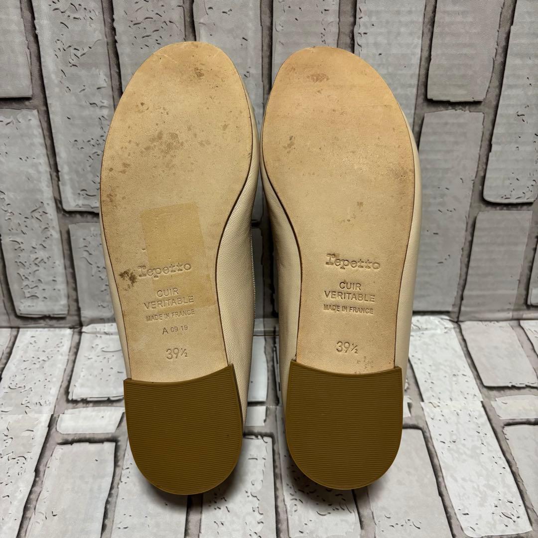 未使用級 repetto サンドリオン レザー ライトベージュ 39.5