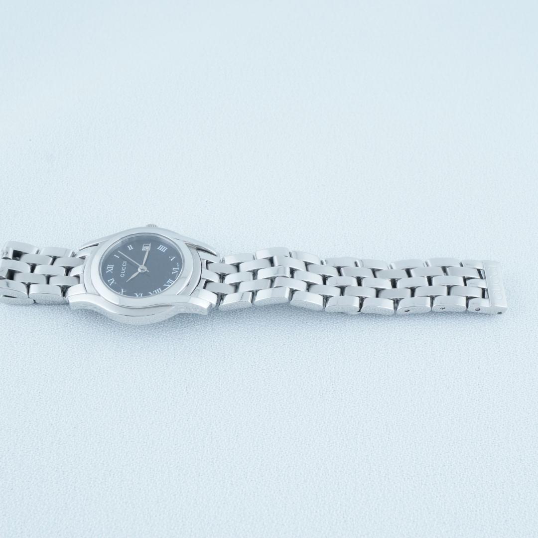 洗浄済み グッチ 5500L ブラック文字盤 レディース　箱付 稼働　保証書