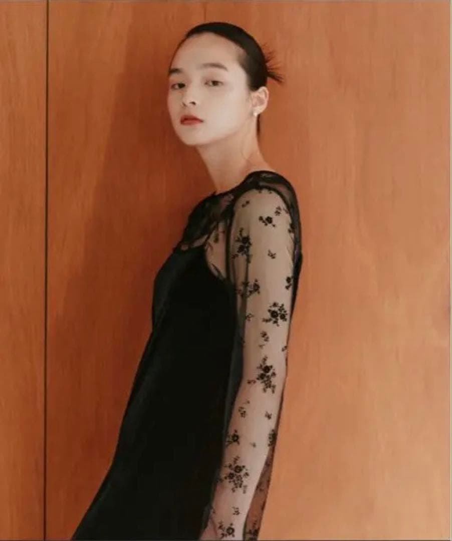 kaene フロッキーベロア2wayドレス　サイズ34