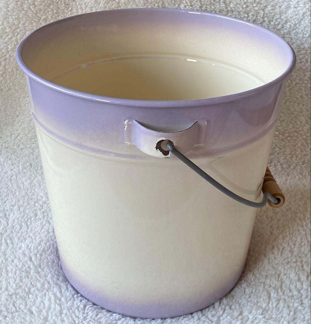 ☘️イマン☘️ ビビアン　パープル　ホーロー製蓋付き特大バケツ　ストッカー