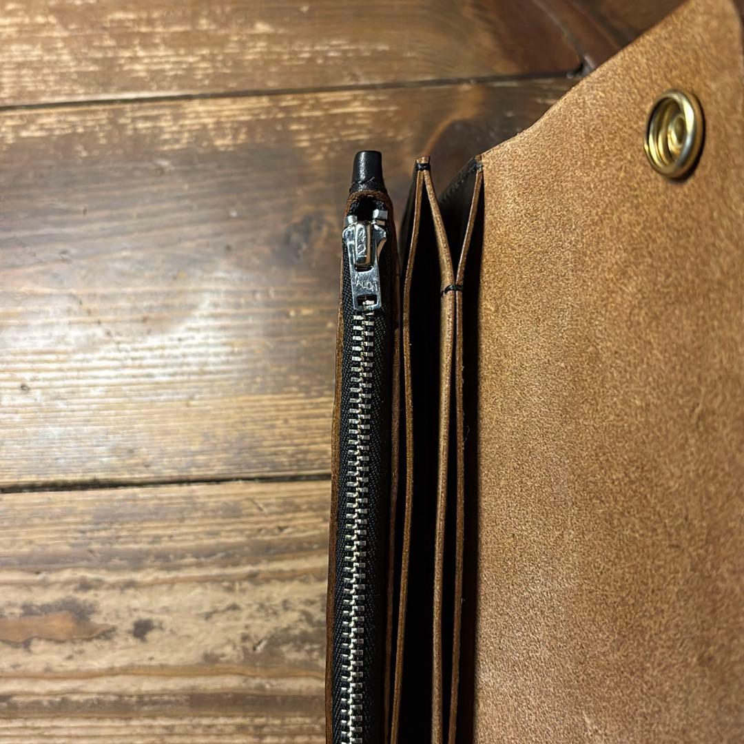 たつのハンドワックスレザー トラッカーウォレット チェーンセット