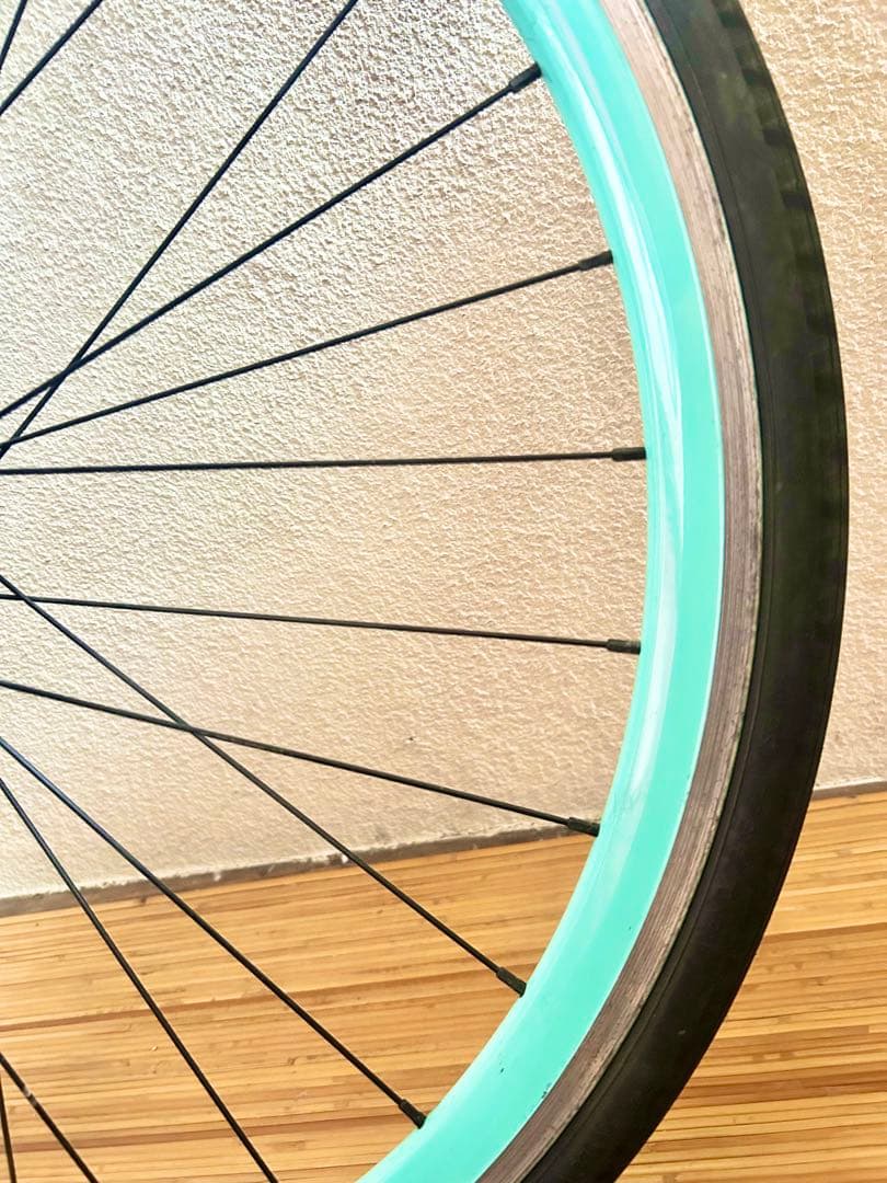 ビアンキ【Bianchi純正】クリンチャーホイール＆タイヤ前輪★珍しいチェレステ