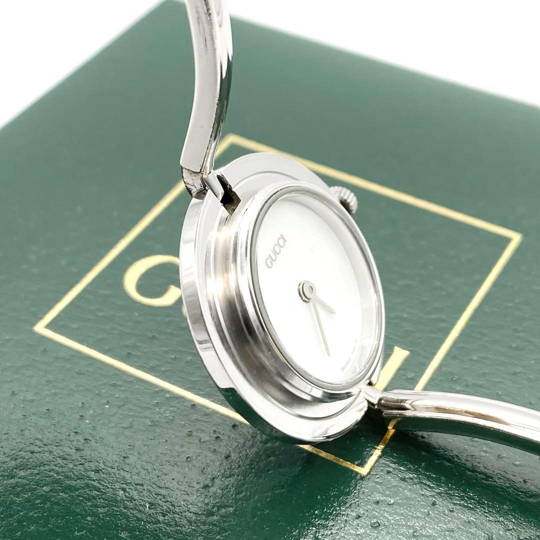 良品☆稼働　GUCCI　チェンジベゼル　シルバー　新品電池　レディース腕時計