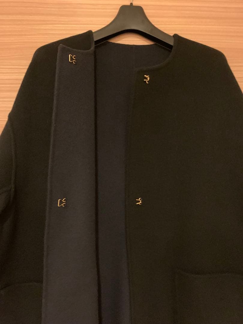 ユナイテッドアローズ　バイカラーリバーミドルコート　ネイビー　38 一度のみ着用