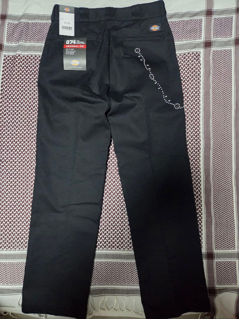 黒W32 ディッキーズ 874 スタッズカスタムキムタク木村拓哉HTC パンツ