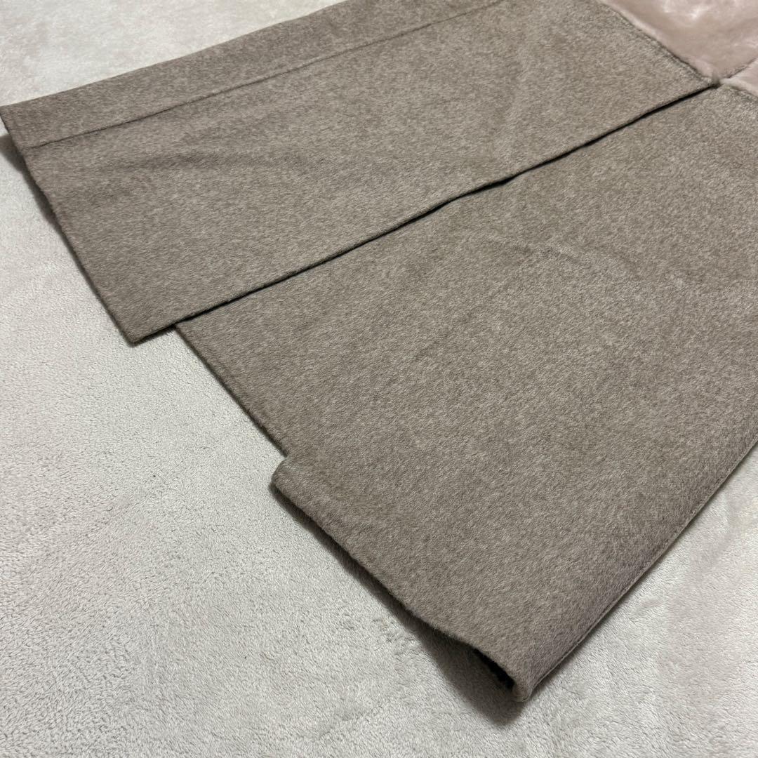 美品　ソブ　ロングベスト　ラムレザームートンレザー　ウール　ベージュ　38 M