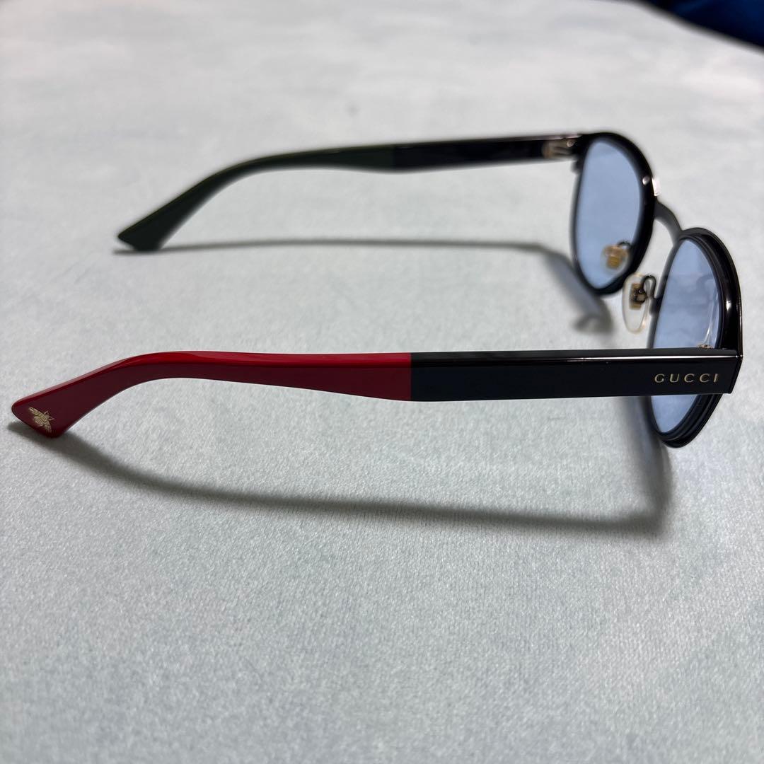 GUCCI ラウンドサングラス ブラック/レッド