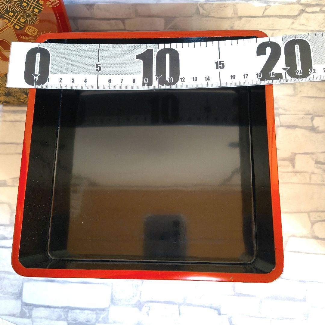 【新品未使用】重箱 3段収納蓋付 会津錦絵 木製漆器