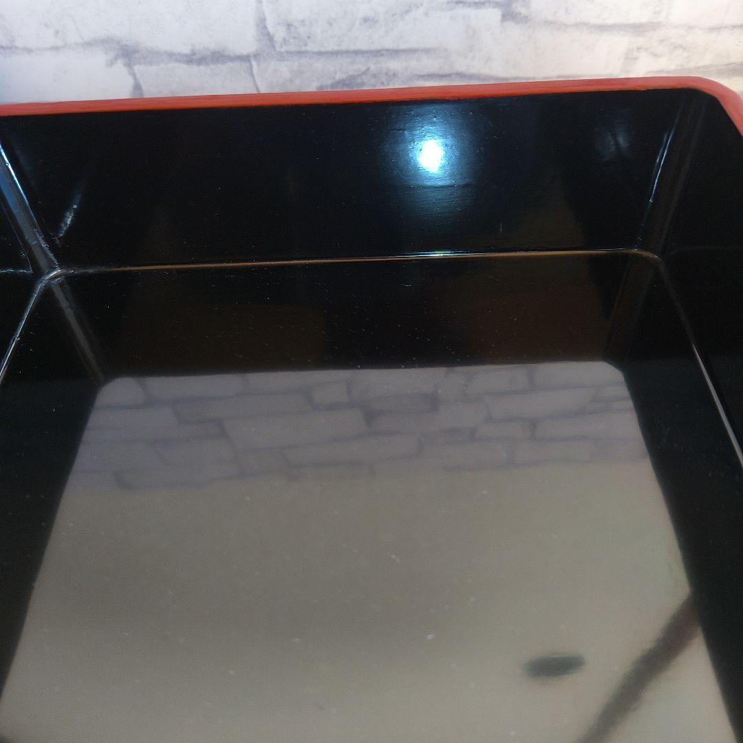 【新品未使用】重箱 3段収納蓋付 会津錦絵 木製漆器