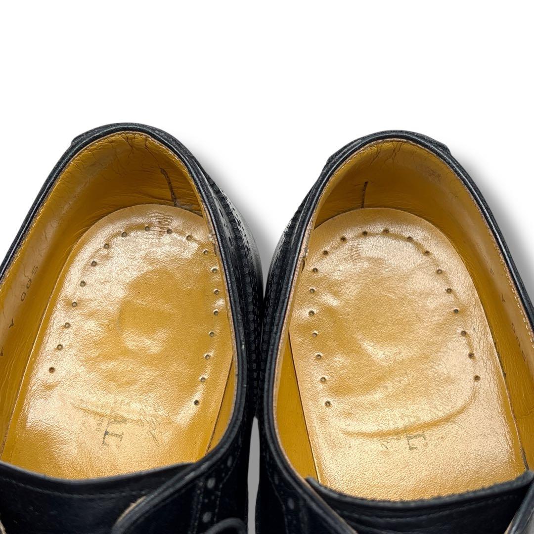 美品■REGAL【25.5】ウィングチップ 本革 革靴 ブラック フルブローグ