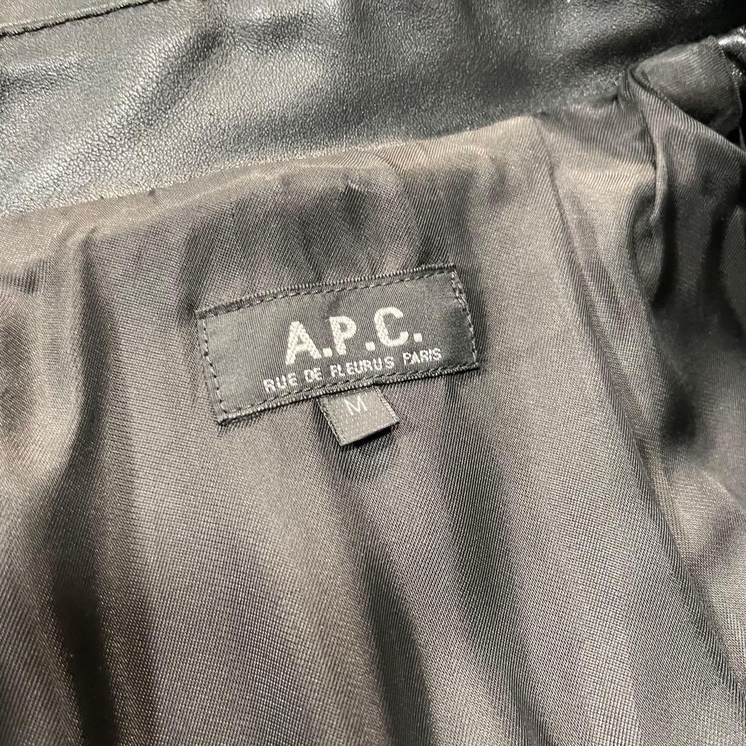 A.P.C アーペーセー 牛革 レザー Pコート ブラック　M