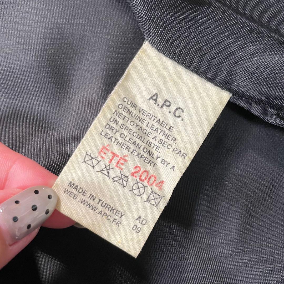 A.P.C アーペーセー 牛革 レザー Pコート ブラック　M