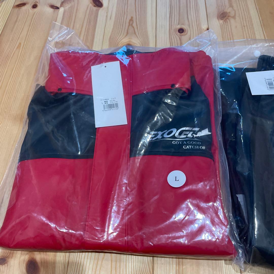 EXOCET エグゾゼ　レインウェア Lサイズ レッド/ブラック