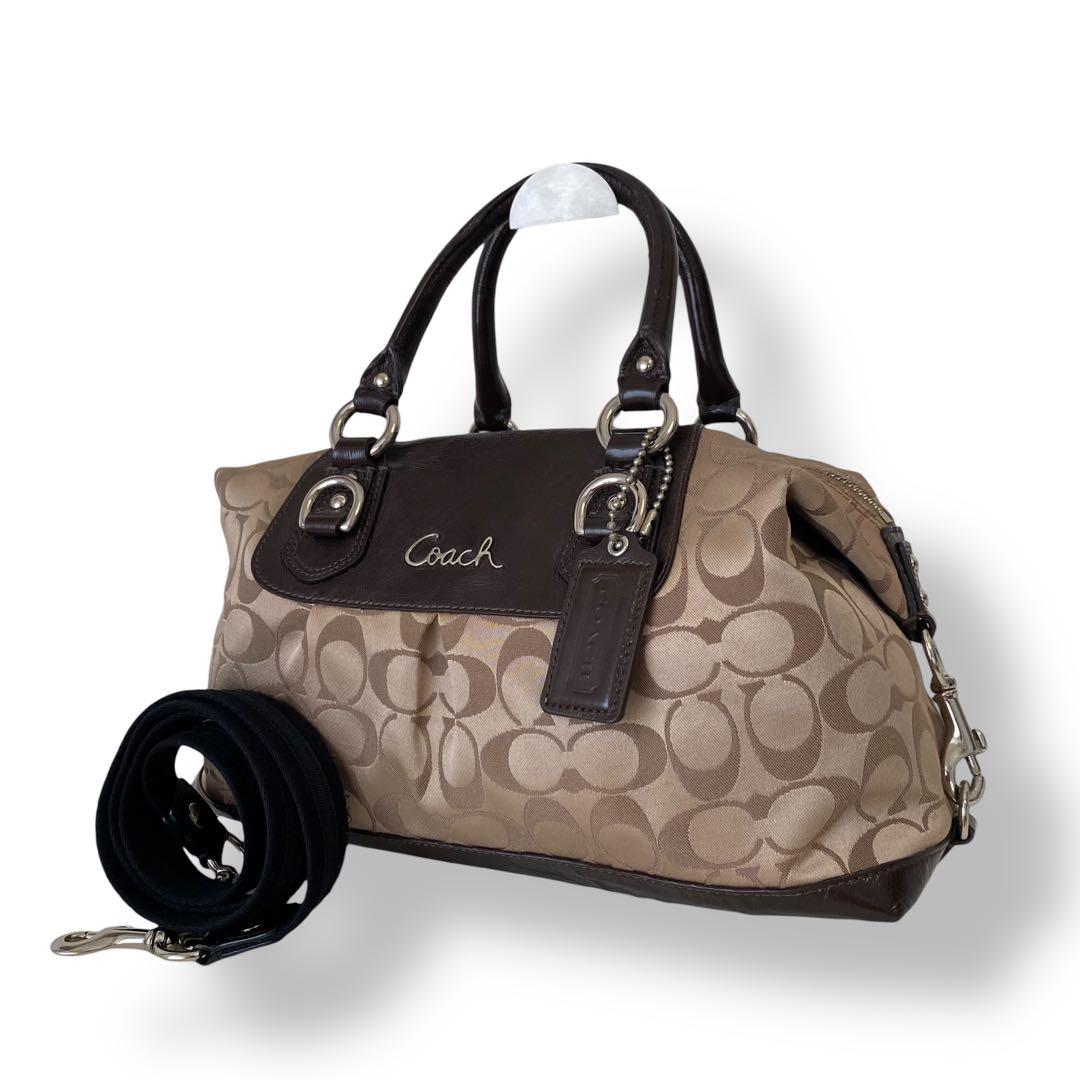 美品　コーチ　2way ショルダーバッグ　シグネチャー　斜めがけ　15443