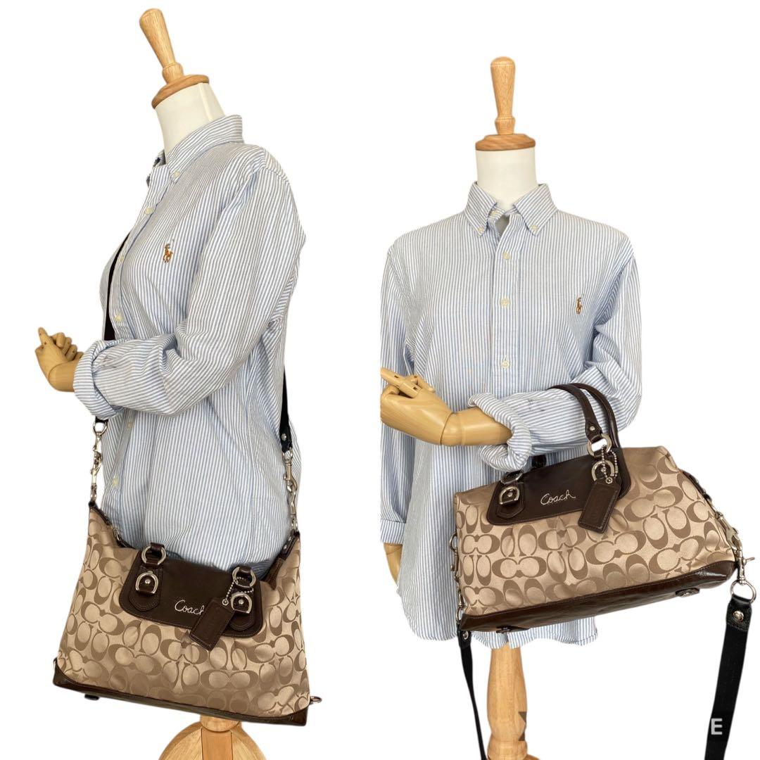 美品　コーチ　2way ショルダーバッグ　シグネチャー　斜めがけ　15443