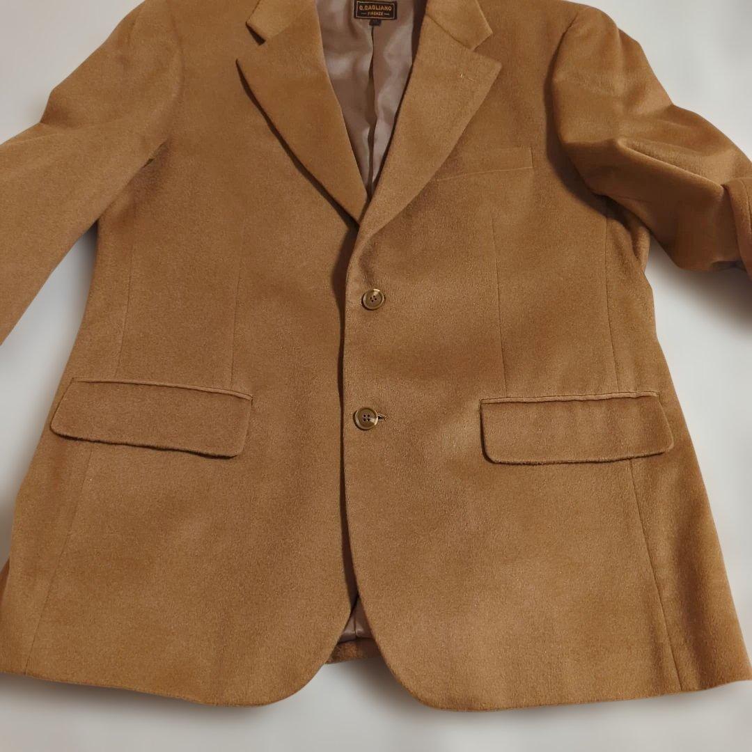 美品　G.GAGLIANO　カシミア100　テーラードジャケット　キャメル　LL