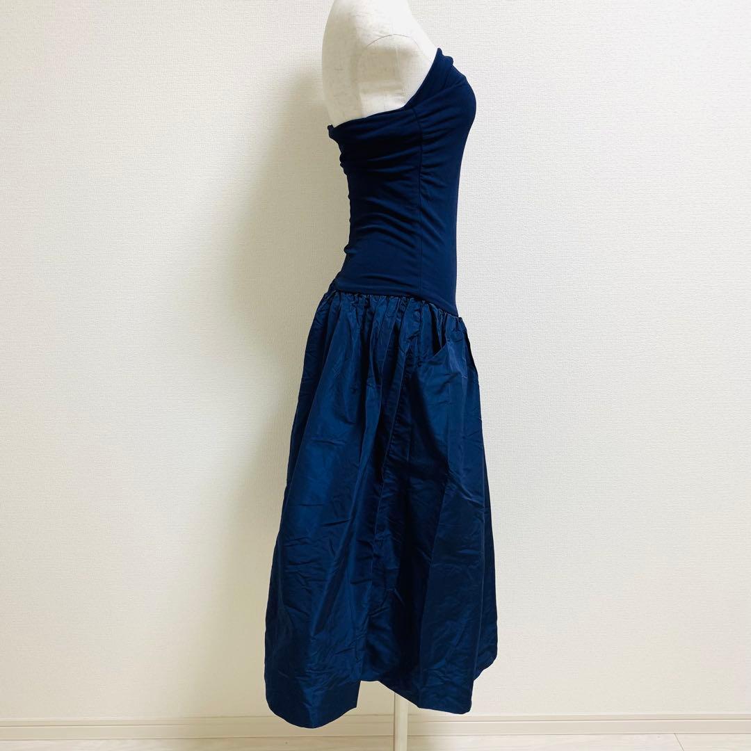 ミュウミュウ ベアトップワンピース イタリア製 ネイビーブルー 美品