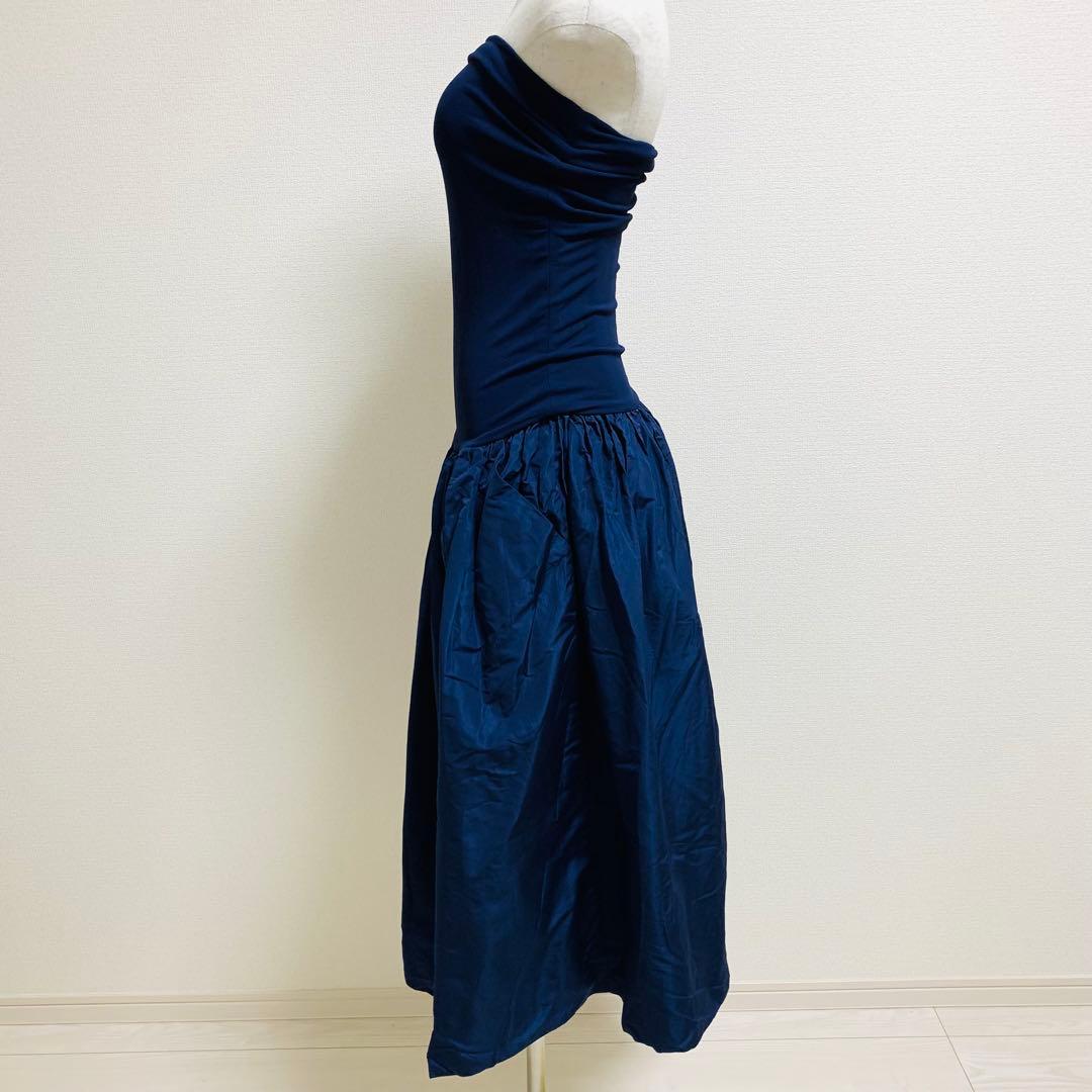 ミュウミュウ ベアトップワンピース イタリア製 ネイビーブルー 美品