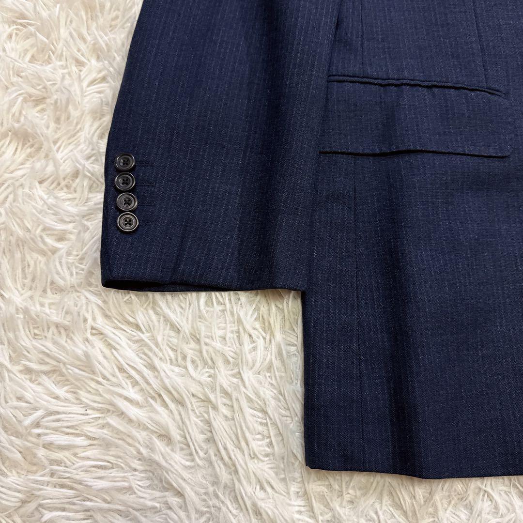 【美品】バーバリーロンドン セットアップスーツ シャドーロゴ カシミヤ混 AB6